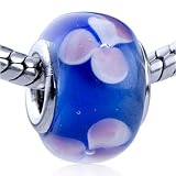 Search : Pandora Bead & Bracelet Fit - Pink White Clover Translucent Glass Beads