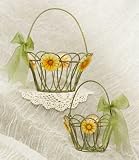 Metal Daisies Baskets (set of 2)