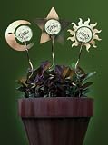 Sun, Moon and Stars Celestial Glow in the Dark Gazing Globe Pot Sticker Garden Stakes (set of 3)