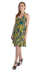 Tropical Print Halter Polyester  Dress