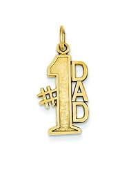 14K Gold #1 Dad Charm Father Daddy Love Jewelry
