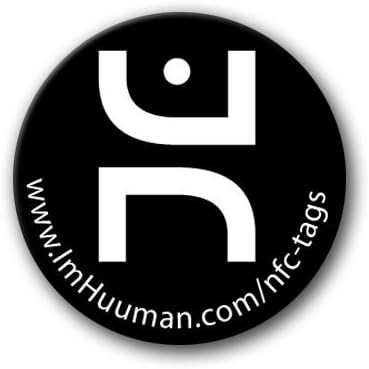 **SALE** Huuman - NFC 213 Tags 10 Pack (5 Anti-Metal) Waterproof Stickers + 1 Free Fob - Programmable Quick Keys for your Android Cell Phone - Control Bluetooth and Wifi devices with 1 tap - Universally Compatible *New Generation Near Field Communication (Black White)