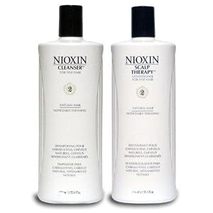 Nioxin Cleanser and Scalp Therapy System 2 For Fine Hair, Liter Set (33.8 oz each) by Nioxin