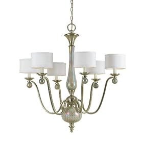 AF Lighting 7640-6H Candice Olson Jean Candle Base Chandelier, Brushed Silver with Hand... by Candice Olson
