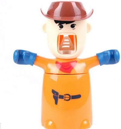 Automatic Toothpaste Dispenser + Toothbrush Holder + Cup all 3 in 1 Bathroom Household (orange)