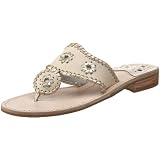 Jack Rogers Womens Palm Beach Platinum Flat Th