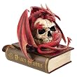 Fire dragon around skull statue jewelry box sculpture