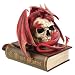 Fire dragon around skull statue jewelry box sculpture