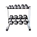 Cap Barbell Solid Hex Dumbbell Set with Rack (150 Pound)