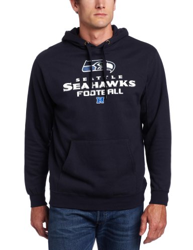 NFL Men's Seattle Seahawks Critical Victory V Long Sleeve Hooded Fleece Pullover (Navy Blue, X-Large)