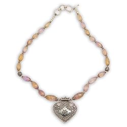 Sterling Silver Amulte Topaz Gemstone Necklaces 18.5 inches