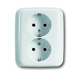 Busch-Jaeger 20-02EUJ-214 SCHUKO Doppelsteckdose alpinwei&szlig; 20-02 EUJ-214