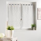 Paire de voilage droit (H120 cm) Sable Artiga Ecru