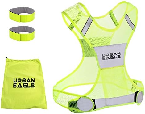 Reflective Safety Vest for Running, Cycling, Jogging, Construction Work - Includes 2x High Visibility 3M Bands for Arms and Legs (Small)