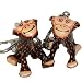 Monkey Key Chain/bag Charm Set,a Pair of Unique Leather Craft Items, Dark Brown