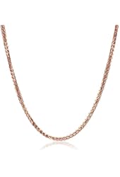 14k Rose Gold .7mm Diamond-Cut Wheat-Chain Necklace
