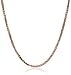 Amazon Collection 14k Rose Gold .7mm Diamond-Cut Wheat Chain Necklace, 18