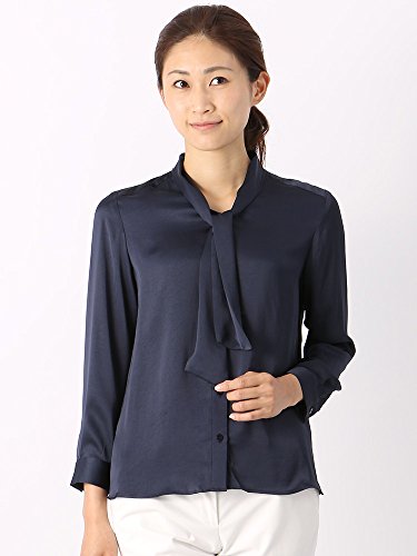 (ザ・スーツカンパニー) ハンドウォッシュ/destyle/ヴィンテ－ジサテン ボータイ8分袖ブラウス ネイビー