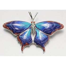 Perfect Mystical Magical Blue Paint Butterfly Brooch
