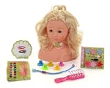 Theo Klein 5219 - Princess Coralie Schmink- und Frisierkopf, 25 cm, mit Kosmetik-CD