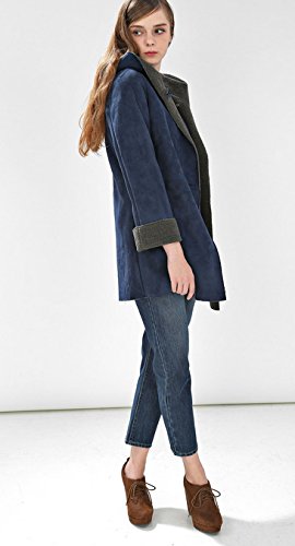 (プレフェリール)PREFERIR フェイクムートン フード付き コート フェイクムートン M ブルー