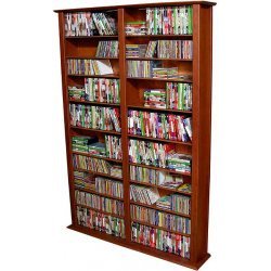 Spartak Bookcase Media Tower – Tall Double 2412CHERRY (Cherry) (76″H x 52″W x 9.5″D)
