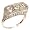 14k White Gold Edwardian Style Filigree 3 Stone Moissanite Ring (sz 4)