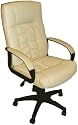 CREAM PADDED LUXURY LEATHER OFFICE CHAIR