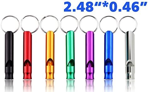 NewNewStar® Emergency / Hiking Camping Survival lifeguard Aluminum Security Dog Cat Whistle Key Chain (Red Green Blue Golden Silver Purple Black Color - L （2.48" * 0.46"）)