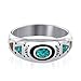 925 Sterling Silver Turquoise and Coral Gemstone 9mm wide Southwestern Style Band Ring Size 4 to15
