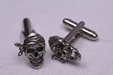 Skull with pirate bandana cufflinks by classic cufflinks