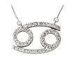 .48ctw Diamond Cancer Zodiac Pendant 14K White Gold (June 22 - July 22)