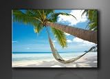 Bild auf Leinwand Strand 120 x 80 cm Modell-Nr. XXL 5039 Bilder fertig gerahmt�auf echtem Holzrahmen riesig. Ausf�hrung Kunstdruck als Wandbild auf Rahmen. G�nstiger als �lbild Gem�lde Poster Plakat mit Bilderrahmen