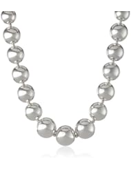 Anne Klein "Polished and Pearl" Silver-Tone Ball Collar Necklace, 19"