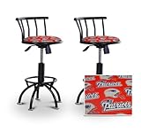 2 24"-29" New England Patriots Seat Black Adjustable Specialty / Custom Bar ....