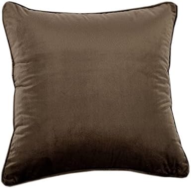Sanmetex Velvet Throw Pillow Covers Soft Vevet 100 Polyester Pillow Case, Home Decorative Cushion Cover for Couch 18x18-inch, Chocolate