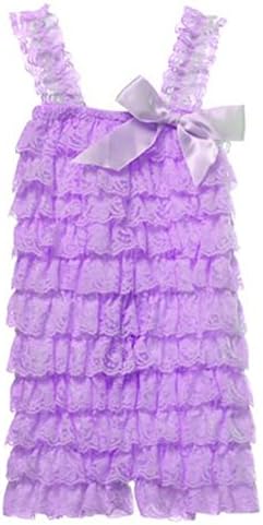Tiny Susie baby girls infant toddler newborn ruffle bloomer bodysuit jumpsuit romper (1-2years, light purple)