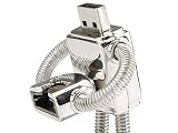 USB metal Robot memory flash drive keyring - Silver - 4GB