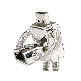 USB metal Robot memory flash drive keyring - Silver - 4GB
