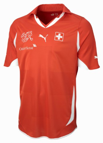PUMA Herren Schweiz Heim-Trikot Replica, ribbon red-suisse, L, 736889 13