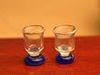 Miniature Set of 2 Glasses with a Blue Base