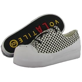 VOLATILE Sun Womens Wedge Platform Shoes Sneakers Skate Checkered White/Black