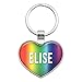 Graphics and More Metal Keychain Key Chain Ring Rainbow I Love Heart Names Female E Elfr - Elise