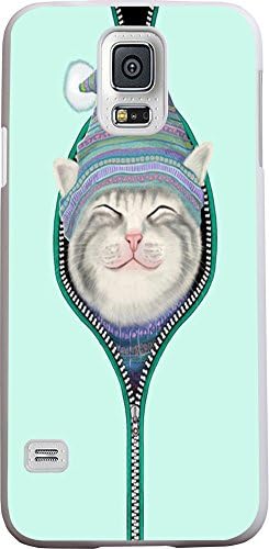 S5 Case Cat,Samsung Galaxy S5 Soft Clear TPU 360 Degree Protective Case W Sleeply Cat and just Want to Sleep