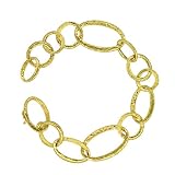 Clevereve's 18Kt Gold Yellow Textured Link Bracelet