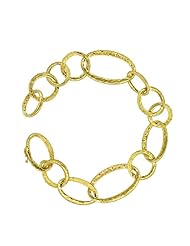 CleverEves 18Kt Yellow Gold Textured Link Bracelet