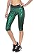 LOV ANNY Women's Fish Scale Printed Running Yoga Capri Leggings Green XL