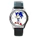 Round Silver Metal Watch of Sonic the Hedgehog showing Okay Sign