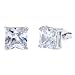 1.87ct Square cz diamond stud 925 silver earrings Melania Trump