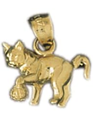Dazzlers Solid 14k Gold 3 Dimensional Cat Charm Pendant Available in three colors from jewelsberry (weights: 2.6 grams only)